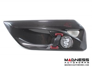 Alfa Romeo 4C Carbon Fiber Speaker Grill Covers - Alfa Logo in White 